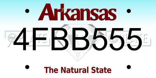 4FBB555 Arkansas License Plate