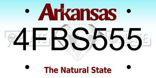4FBS555 Arkansas License Plate