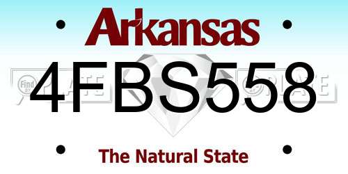 4FBS558 Arkansas License Plate