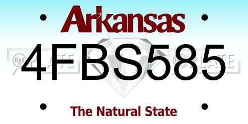 4FBS585 Arkansas License Plate