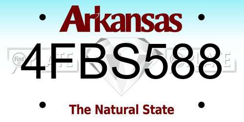 4FBS588 Arkansas License Plate