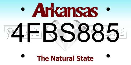 4FBS885 Arkansas License Plate