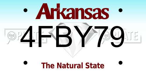 4FBY79 Arkansas License Plate
