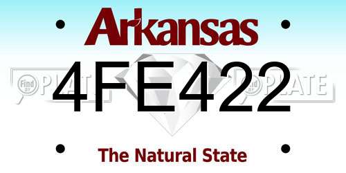 4FE422 Arkansas License Plate