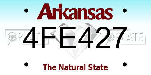 4FE427 Arkansas License Plate