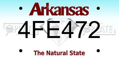4FE472 Arkansas License Plate