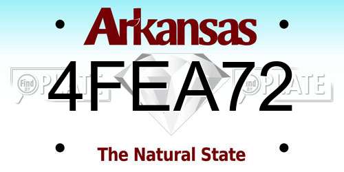 4FEA72 Arkansas License Plate