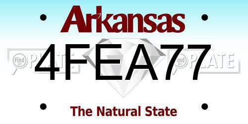4FEA77 Arkansas License Plate