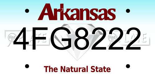 4FG8222 Arkansas License Plate