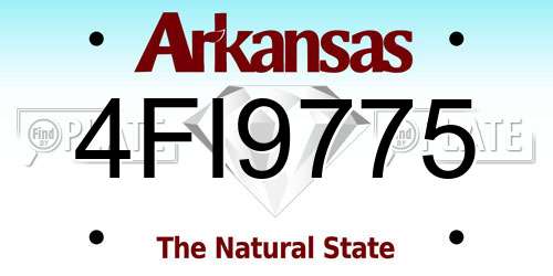 4FI9775 Arkansas License Plate