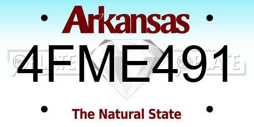 4FME491 Arkansas License Plate