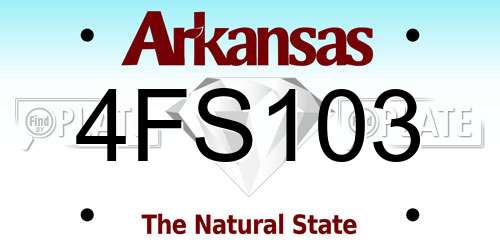 4FS103 Arkansas License Plate