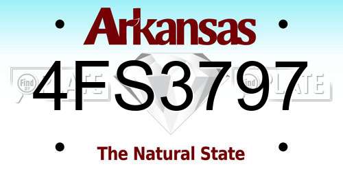 4FS3797 Arkansas License Plate