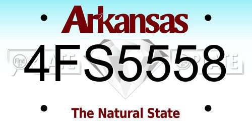 4FS5558 Arkansas License Plate