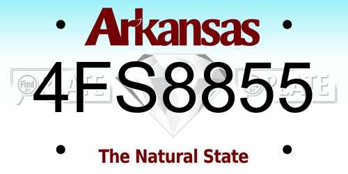 4FS8855 Arkansas License Plate