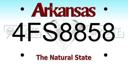 4FS8858 Arkansas License Plate