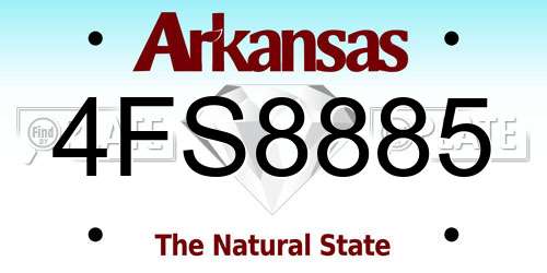 4FS8885 Arkansas License Plate