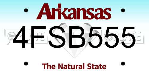 4FSB555 Arkansas License Plate