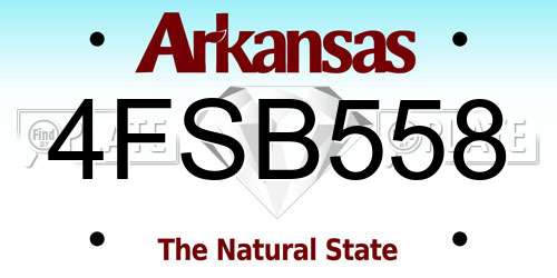 4FSB558 Arkansas License Plate