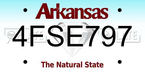 4FSE797 Arkansas License Plate