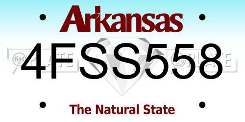 4FSS558 Arkansas License Plate