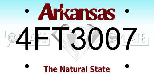 4FT3007 Arkansas License Plate