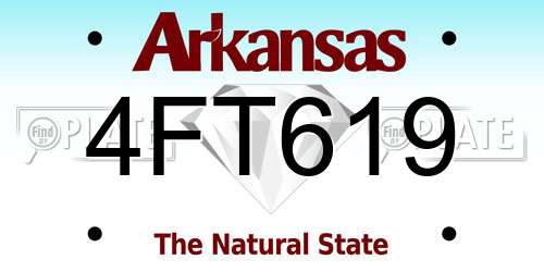 4FT619 Arkansas License Plate