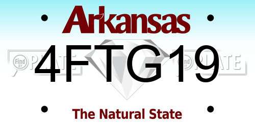 4FTG19 Arkansas License Plate