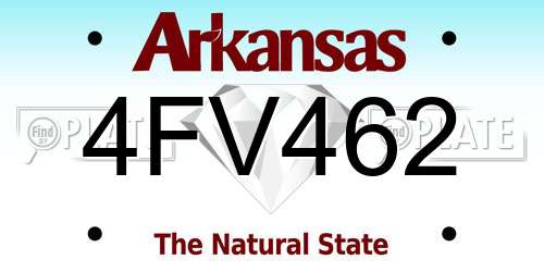 4FV462 Arkansas License Plate