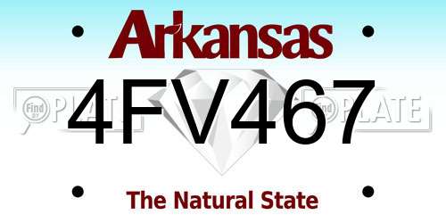 4FV467 Arkansas License Plate
