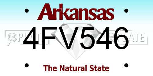 4FV546 Arkansas License Plate