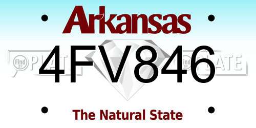 4FV846 Arkansas License Plate