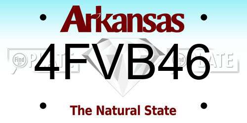 4FVB46 Arkansas License Plate