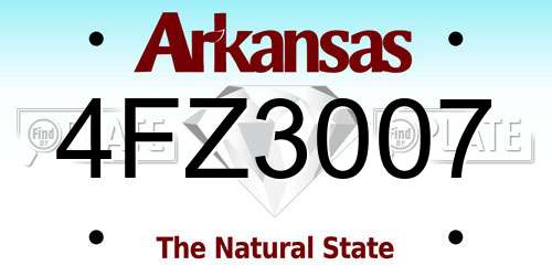 4FZ3007 Arkansas License Plate