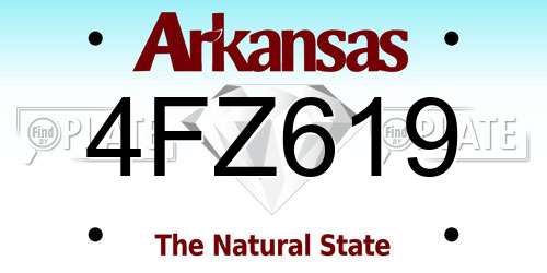 4FZ619 Arkansas License Plate