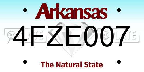 4FZE007 Arkansas License Plate