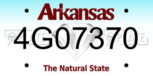 4G07370 Arkansas License Plate
