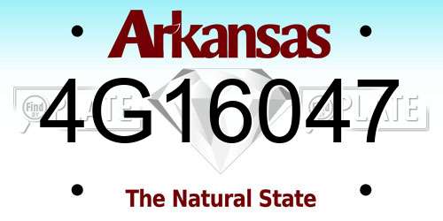 4G16047 Arkansas License Plate