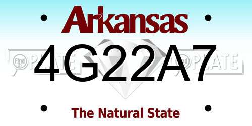 4G22A7 Arkansas License Plate