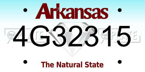 4G32315 Arkansas License Plate