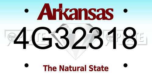 4G32318 Arkansas License Plate