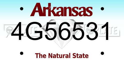 4G56531 Arkansas License Plate