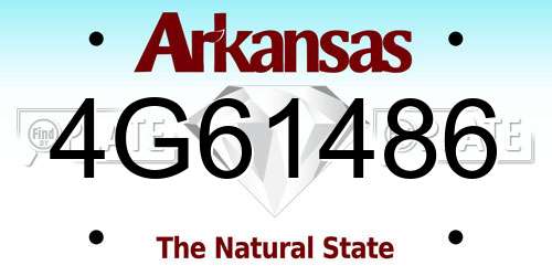 4G61486 Arkansas License Plate