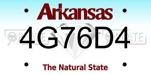 4G76D4 Arkansas License Plate