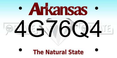 4G76Q4 Arkansas License Plate