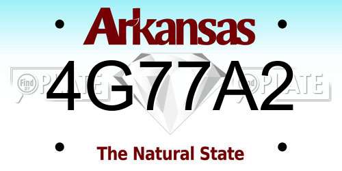 4G77A2 Arkansas License Plate