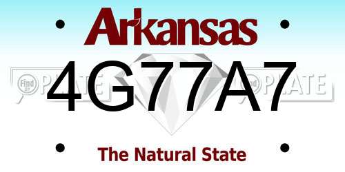 4G77A7 Arkansas License Plate