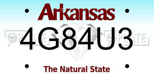4G84U3 Arkansas License Plate