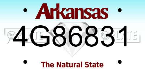 4G86831 Arkansas License Plate