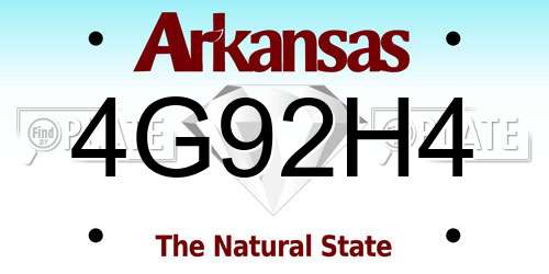 4G92H4 Arkansas License Plate